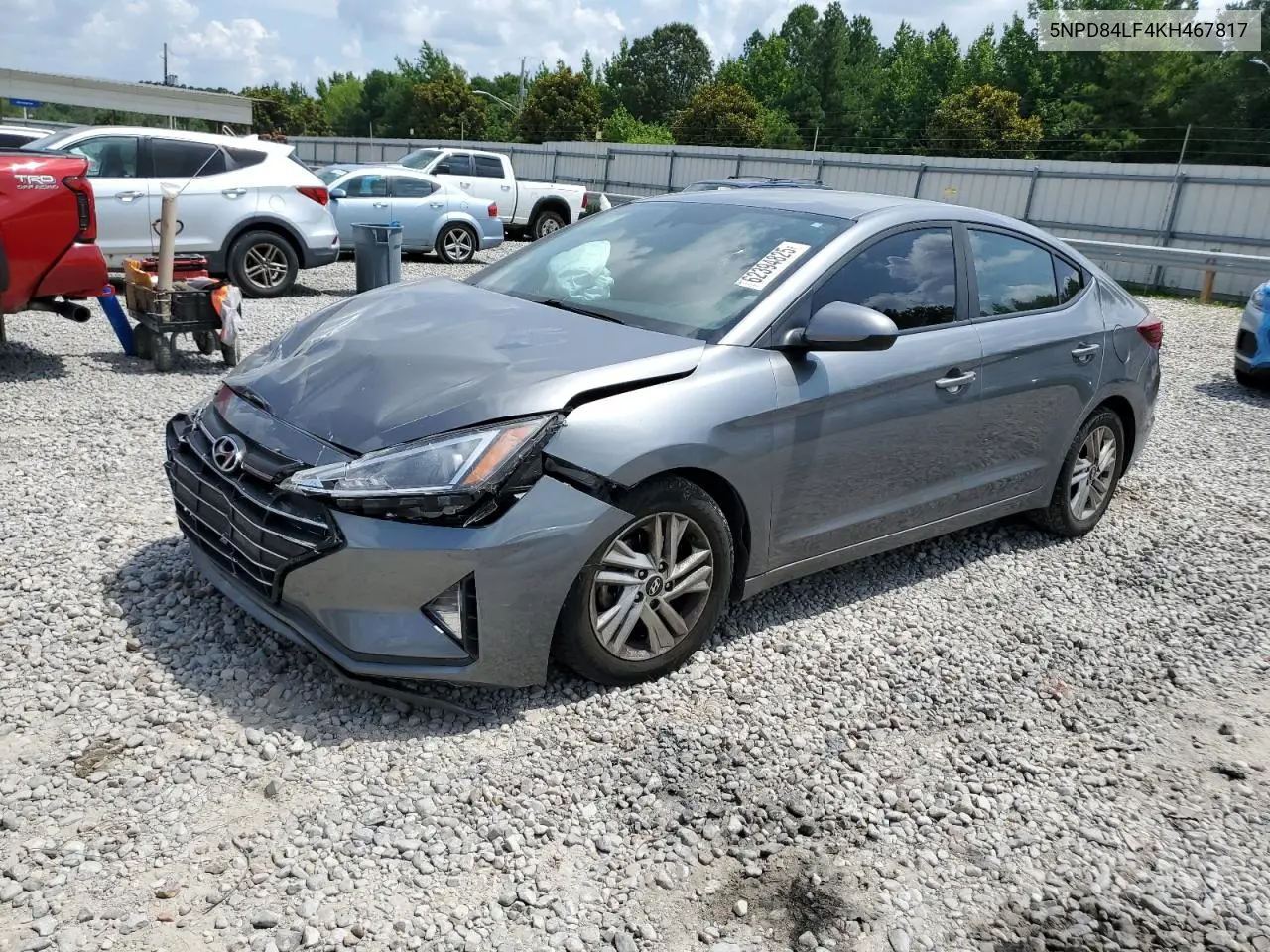 2019 Hyundai Elantra Sel VIN: 5NPD84LF4KH467817 Lot: 62394825