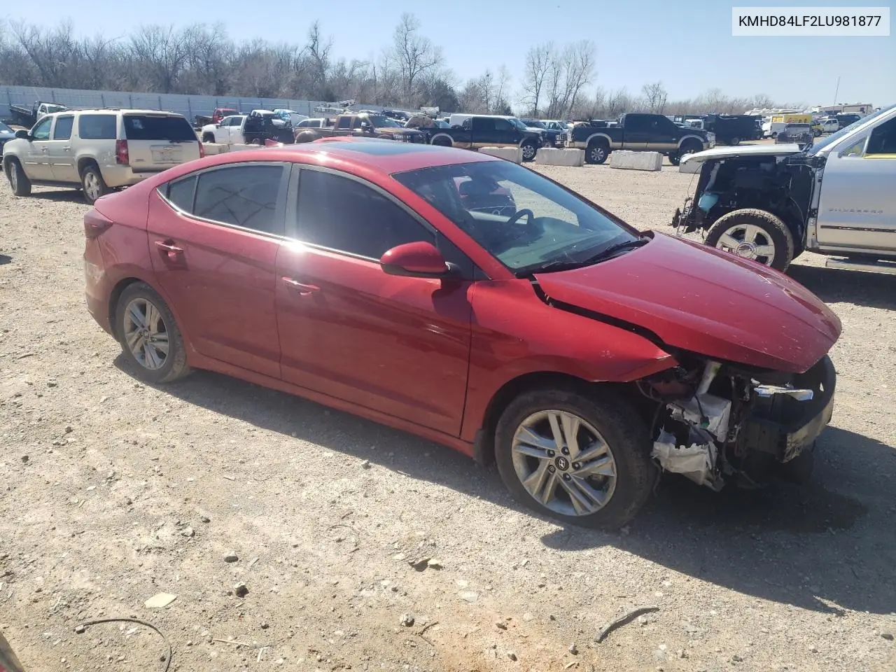 2020 Hyundai Elantra Sel VIN: KMHD84LF2LU981877 Lot: 48427145