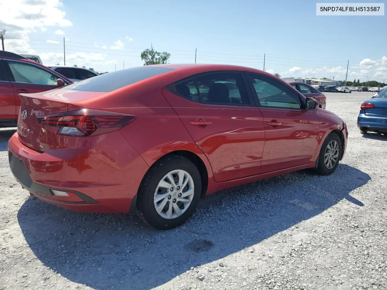 2020 Hyundai Elantra Se VIN: 5NPD74LF8LH513587 Lot: 56713585