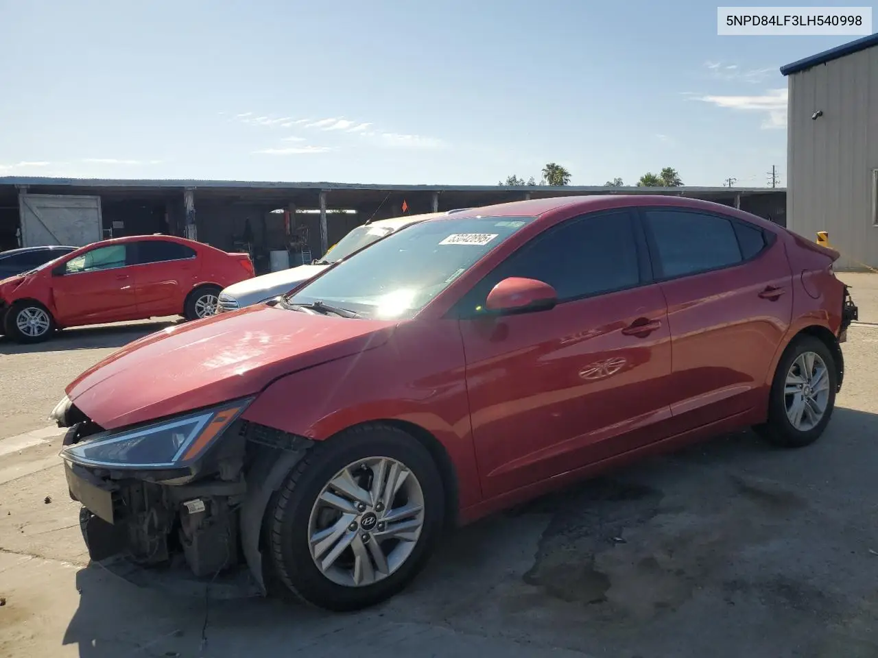 2020 Hyundai Elantra Sel VIN: 5NPD84LF3LH540998 Lot: 63042895