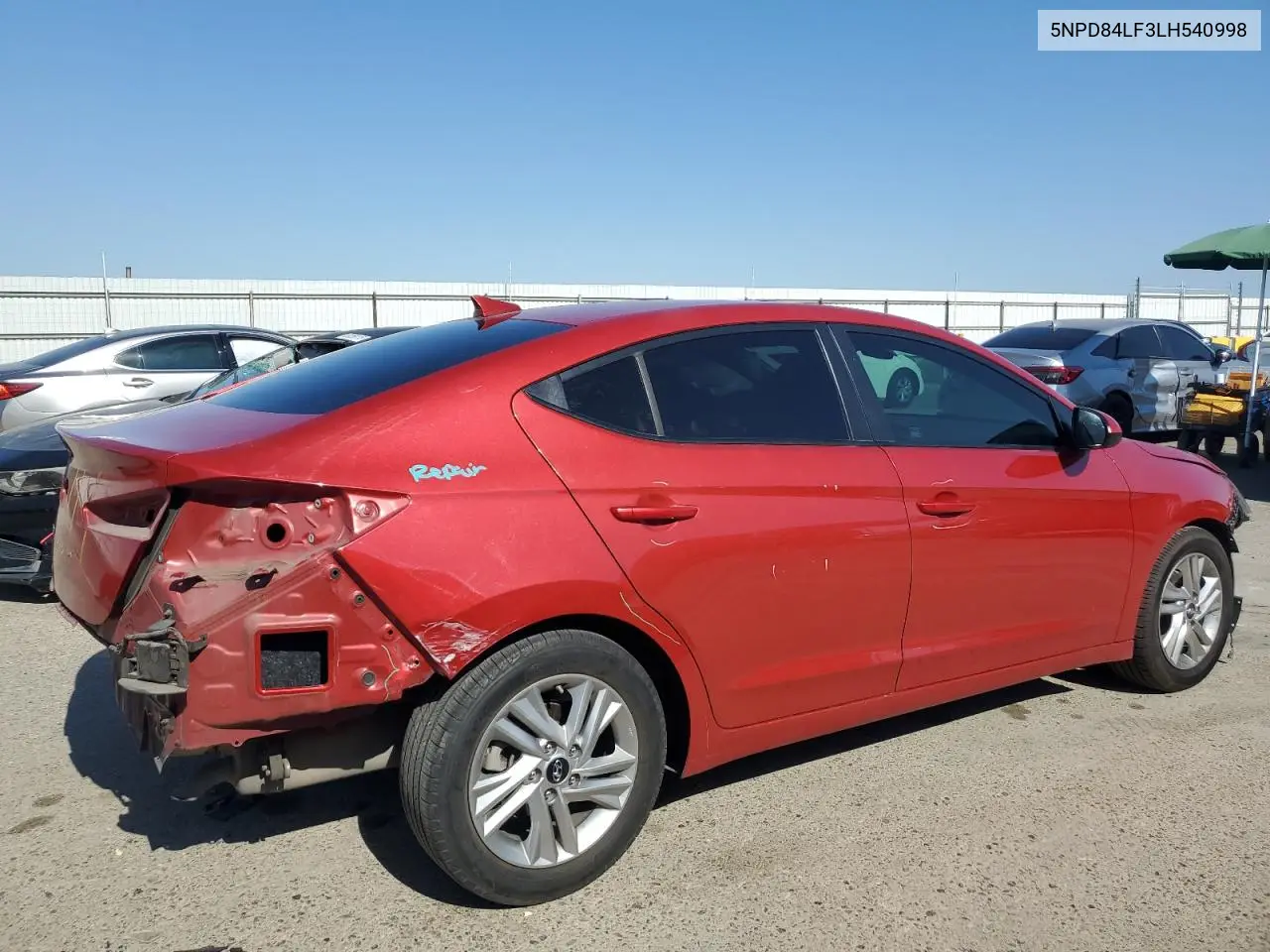 2020 Hyundai Elantra Sel VIN: 5NPD84LF3LH540998 Lot: 63042895