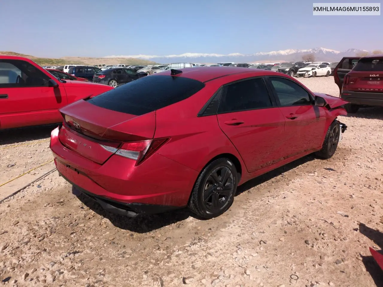 2021 Hyundai Elantra Sel VIN: KMHLM4AG6MU155893 Lot: 52731105