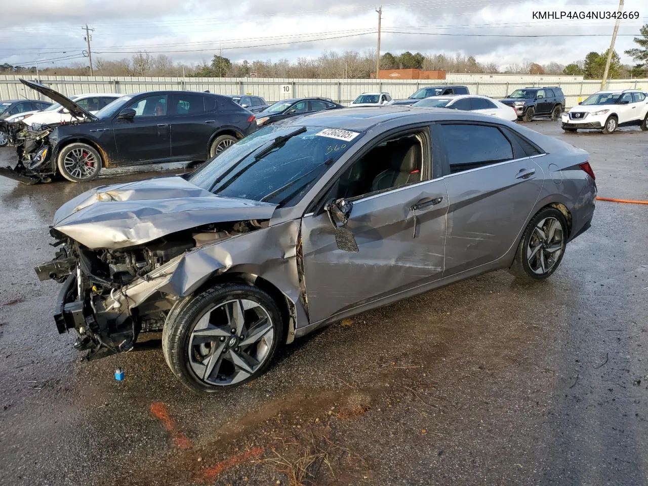2022 Hyundai Elantra Limited VIN: KMHLP4AG4NU342669 Lot: 42360205