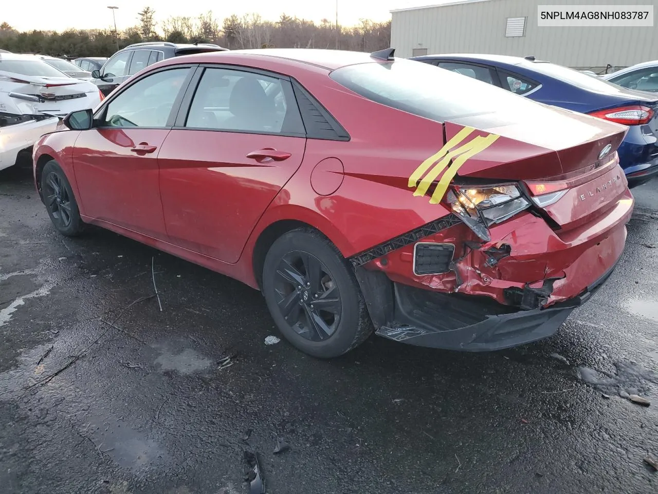 2022 Hyundai Elantra Sel VIN: 5NPLM4AG8NH083787 Lot: 43037735