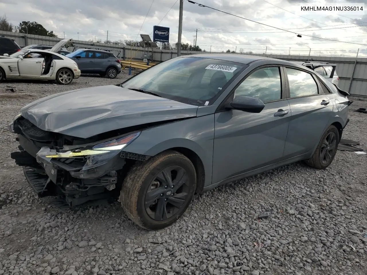 2022 Hyundai Elantra Sel VIN: KMHLM4AG1NU336014 Lot: 43766005