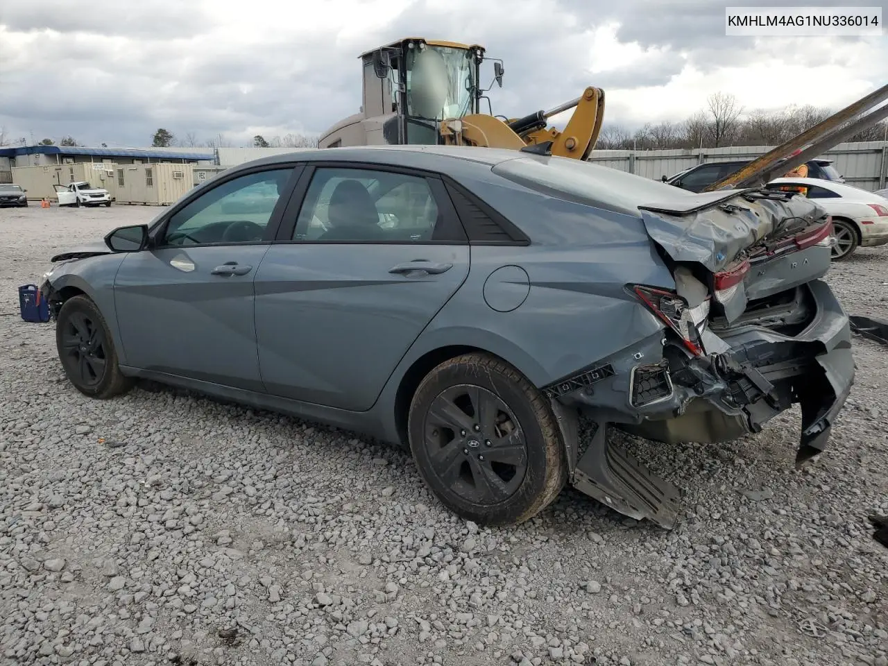 2022 Hyundai Elantra Sel VIN: KMHLM4AG1NU336014 Lot: 43766005