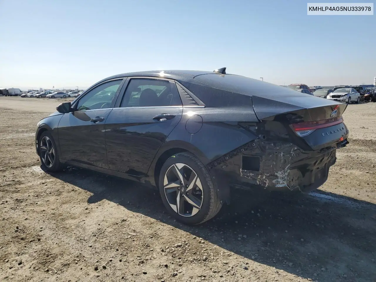 2022 Hyundai Elantra Limited VIN: KMHLP4AG5NU333978 Lot: 46178185