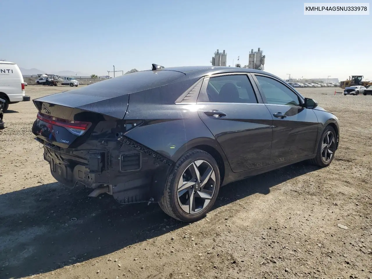 2022 Hyundai Elantra Limited VIN: KMHLP4AG5NU333978 Lot: 46178185