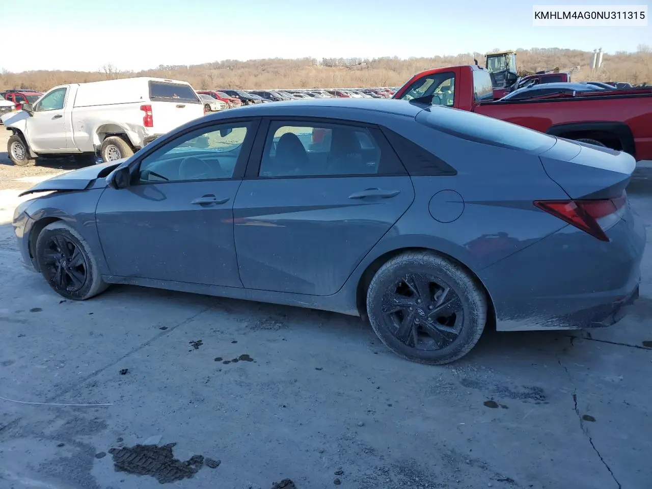 2022 Hyundai Elantra Sel VIN: KMHLM4AG0NU311315 Lot: 46512835