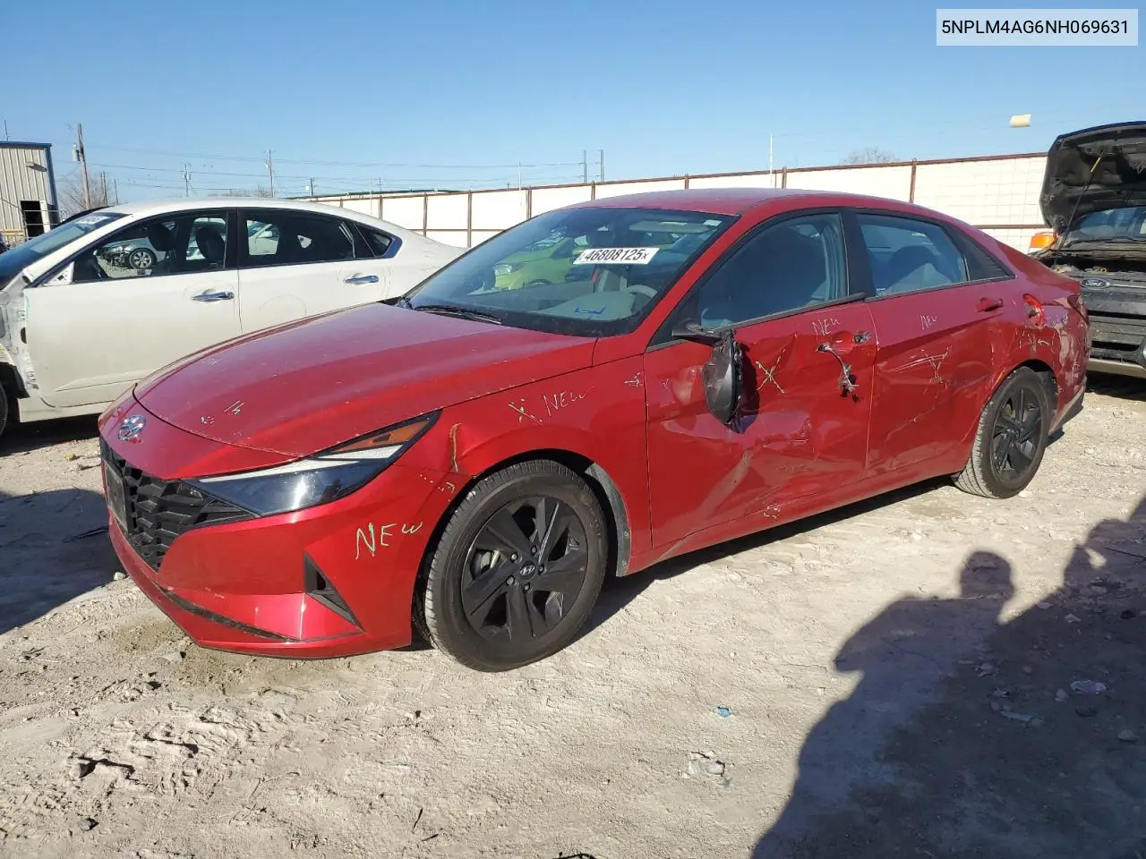 2022 Hyundai Elantra Sel VIN: 5NPLM4AG6NH069631 Lot: 46808125