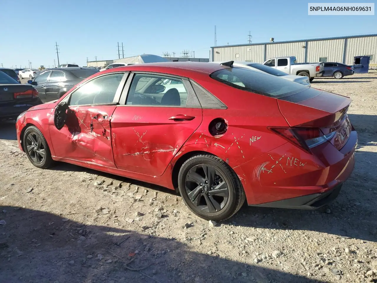 2022 Hyundai Elantra Sel VIN: 5NPLM4AG6NH069631 Lot: 46808125