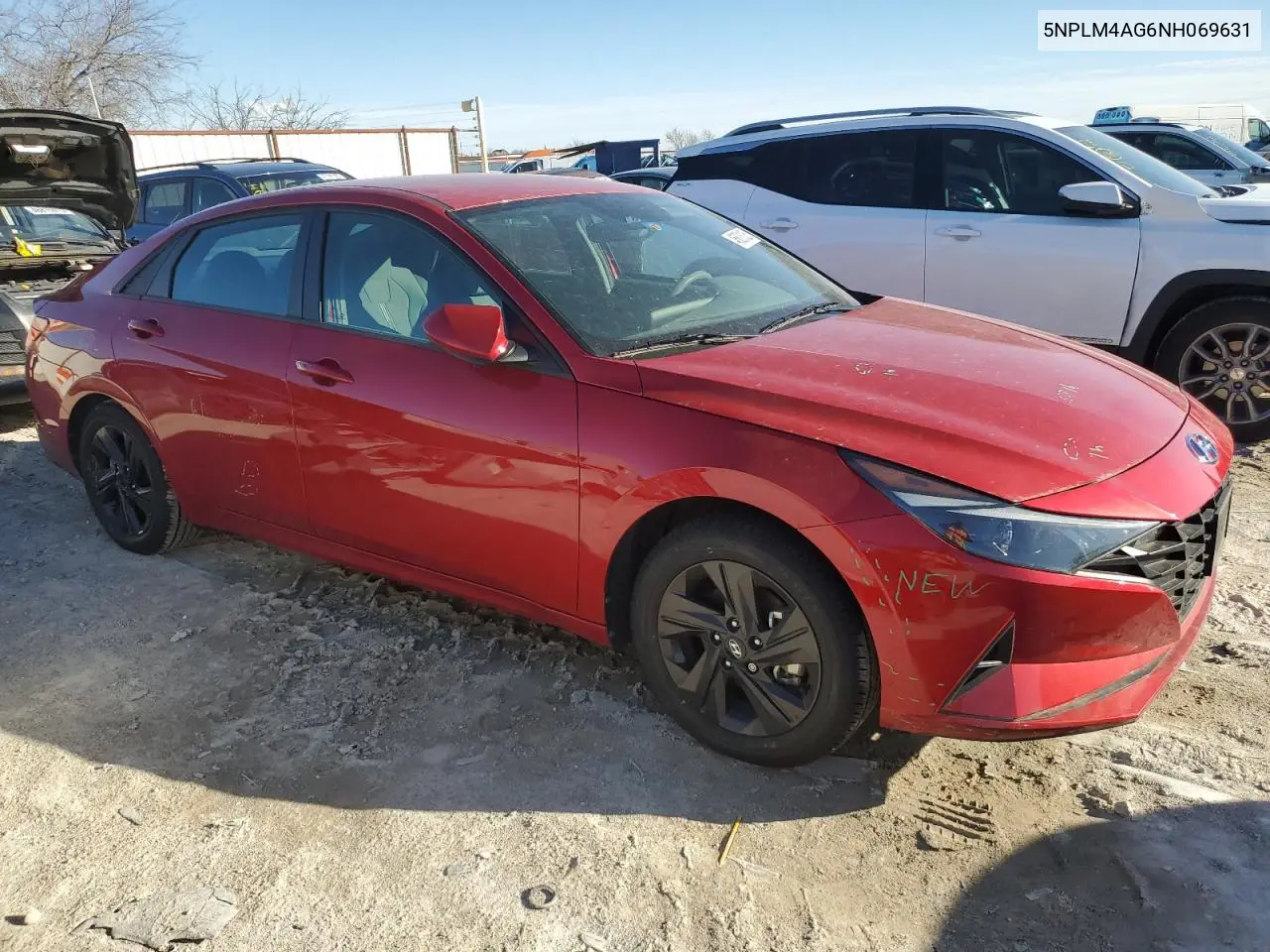 2022 Hyundai Elantra Sel VIN: 5NPLM4AG6NH069631 Lot: 46808125