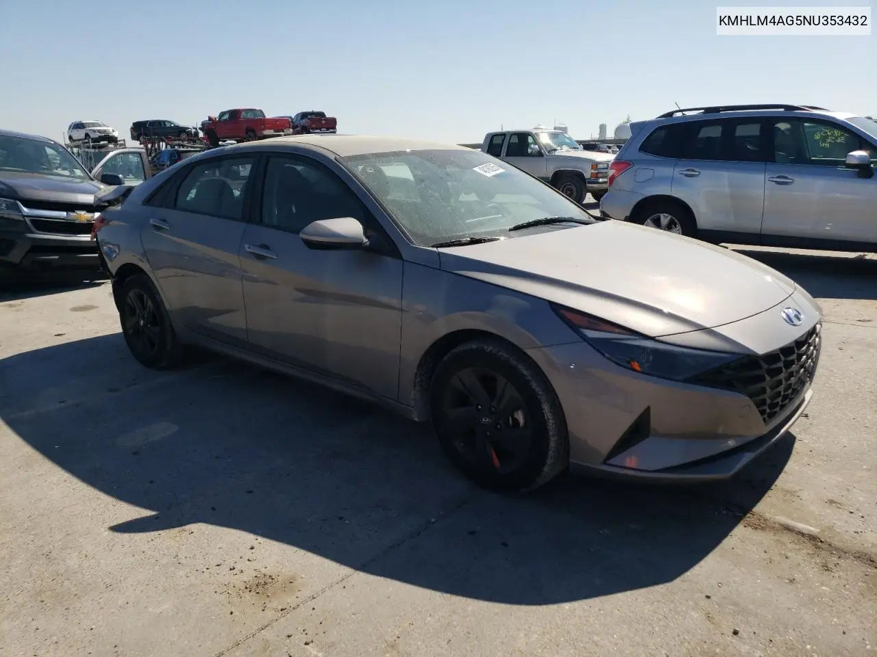 2022 Hyundai Elantra Sel VIN: KMHLM4AG5NU353432 Lot: 48188285