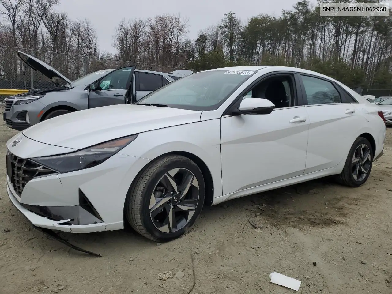 2022 Hyundai Elantra Sel VIN: 5NPLN4AG5NH062960 Lot: 49095915