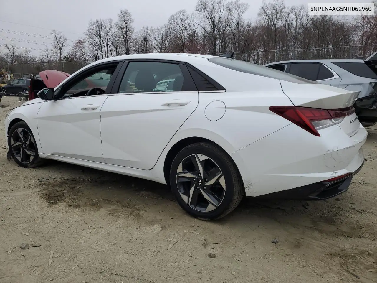 2022 Hyundai Elantra Sel VIN: 5NPLN4AG5NH062960 Lot: 49095915