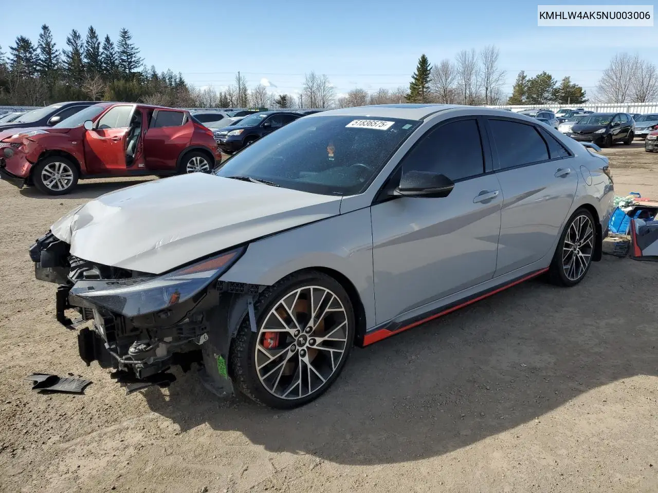 2022 Hyundai Elantra N VIN: KMHLW4AK5NU003006 Lot: 51836575