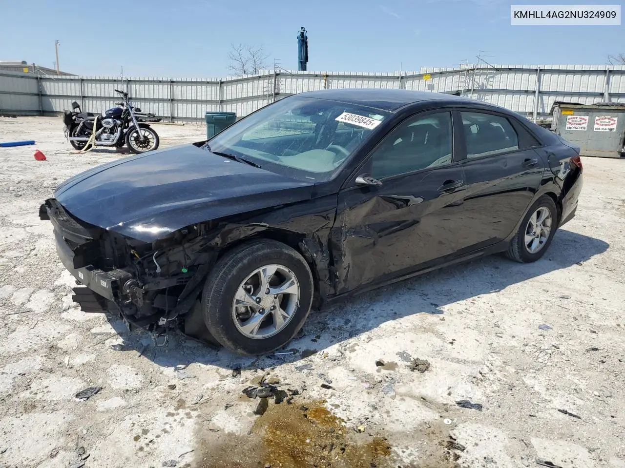 2022 Hyundai Elantra Se VIN: KMHLL4AG2NU324909 Lot: 53039845