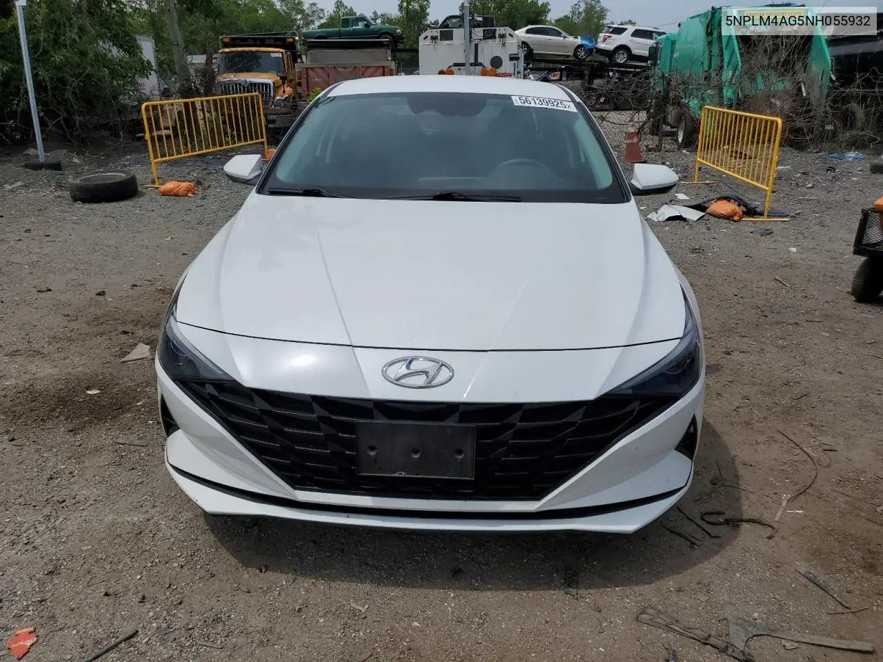 2022 Hyundai Elantra Sel VIN: 5NPLM4AG5NH055932 Lot: 56139925