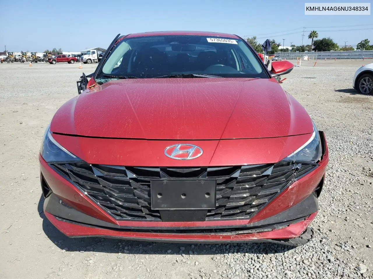 2022 Hyundai Elantra Sel VIN: KMHLN4AG6NU348334 Lot: 57365035