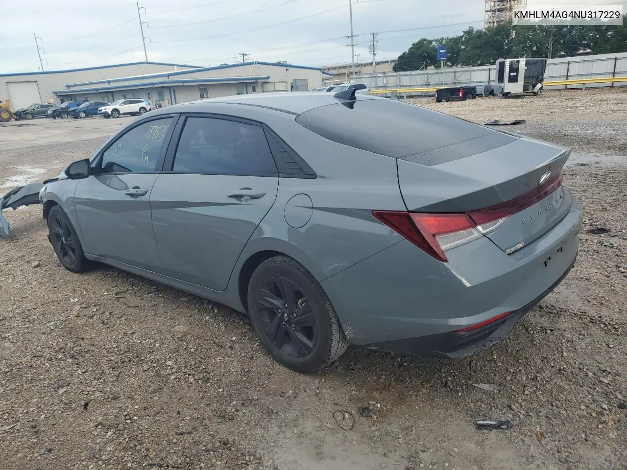 2022 Hyundai Elantra Sel VIN: KMHLM4AG4NU317229 Lot: 61974975