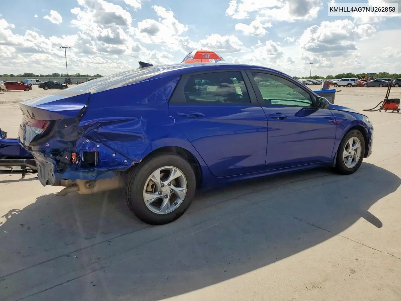 2022 Hyundai Elantra Se VIN: KMHLL4AG7NU262858 Lot: 62177065