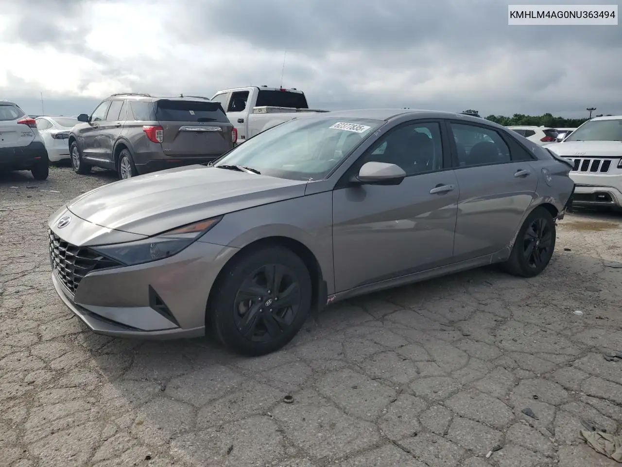 2022 Hyundai Elantra Sel VIN: KMHLM4AG0NU363494 Lot: 62377835