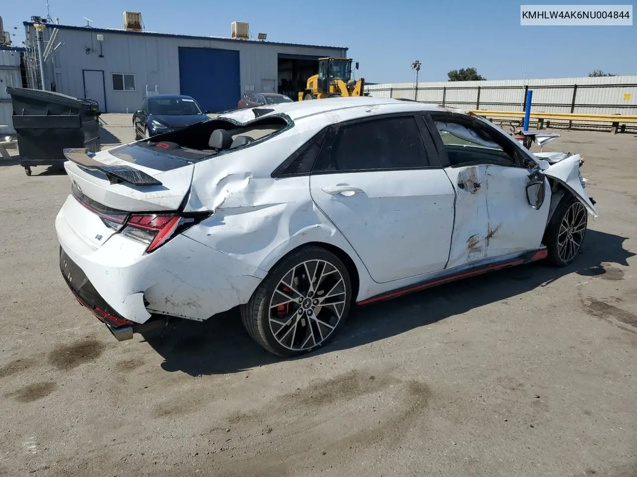 2022 Hyundai Elantra N VIN: KMHLW4AK6NU004844 Lot: 62419495
