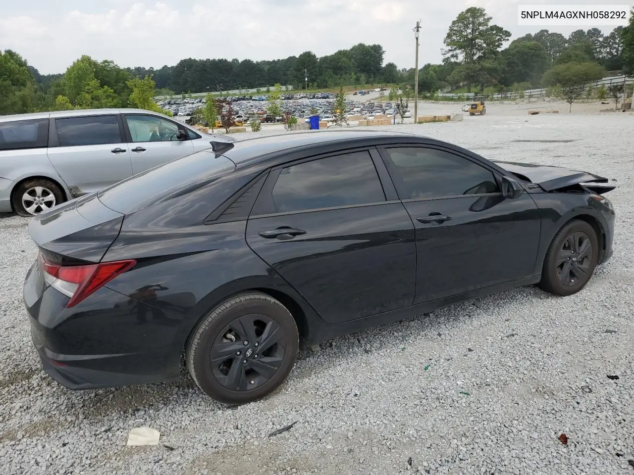 2022 Hyundai Elantra Sel VIN: 5NPLM4AGXNH058292 Lot: 62425285