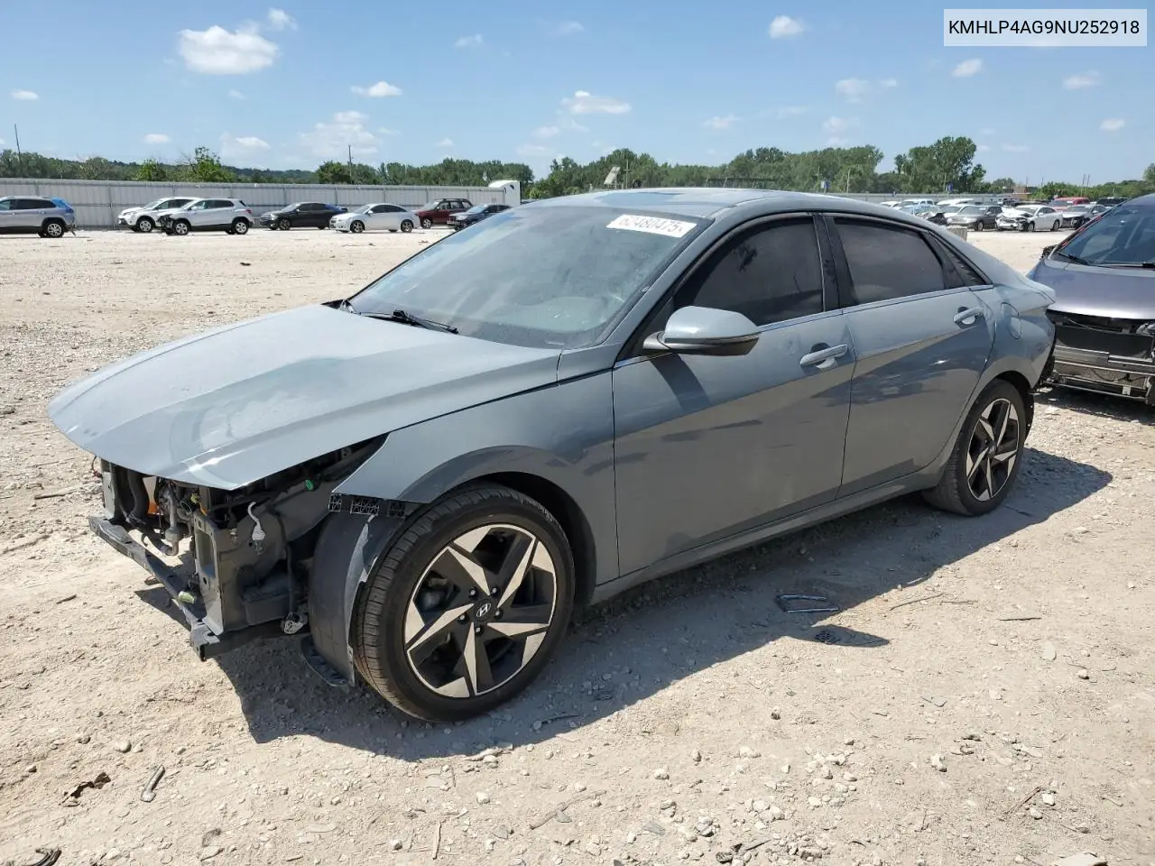 2022 Hyundai Elantra Limited VIN: KMHLP4AG9NU252918 Lot: 62480475
