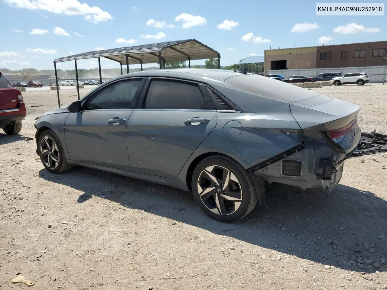 2022 Hyundai Elantra Limited VIN: KMHLP4AG9NU252918 Lot: 62480475