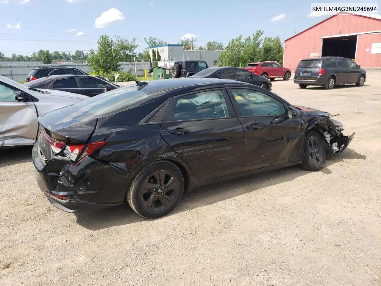 2022 Hyundai Elantra Sel VIN: KMHLM4AG3NU248694 Lot: 62507045