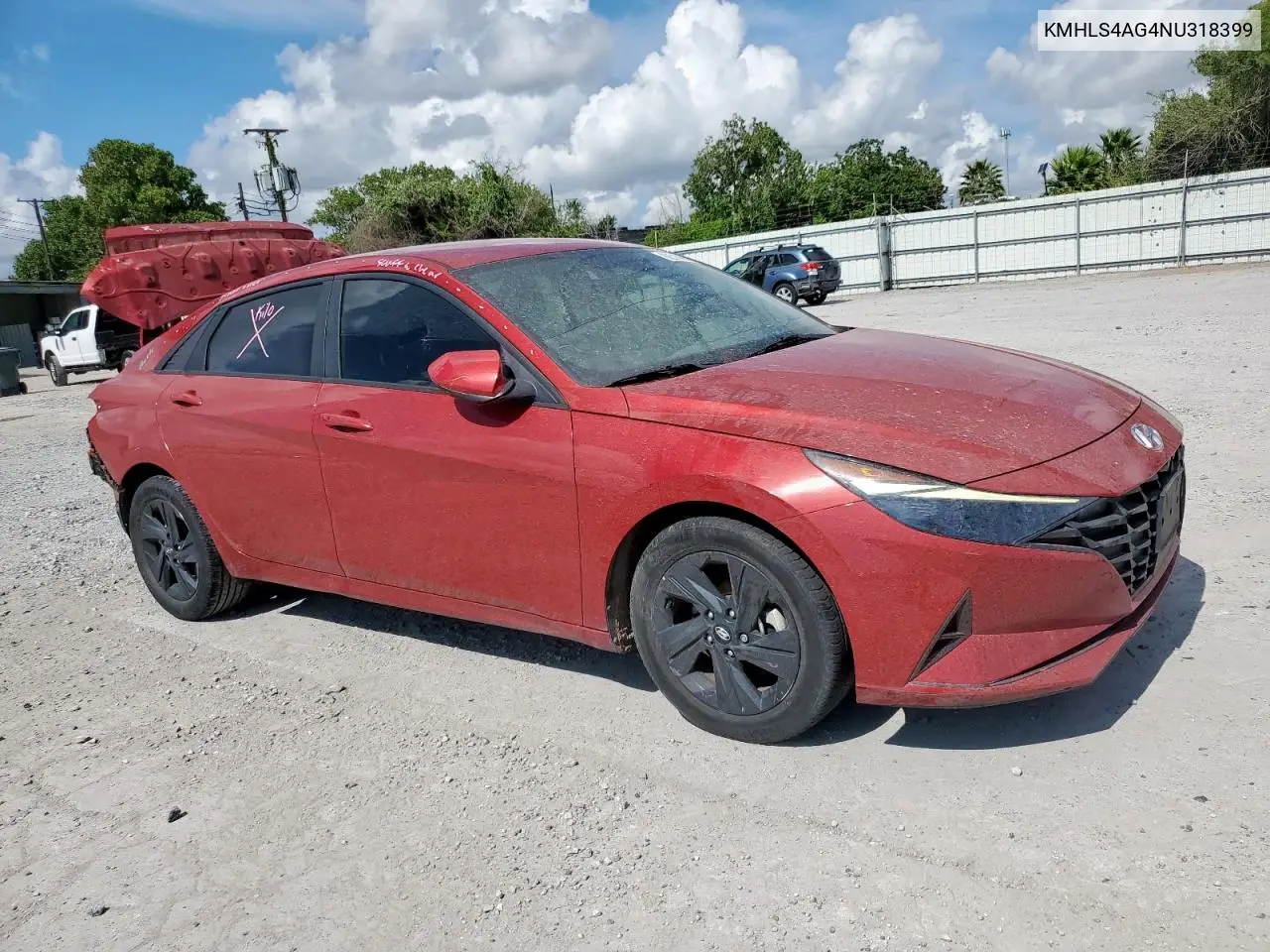 2022 Hyundai Elantra Sel VIN: KMHLS4AG4NU318399 Lot: 62510095