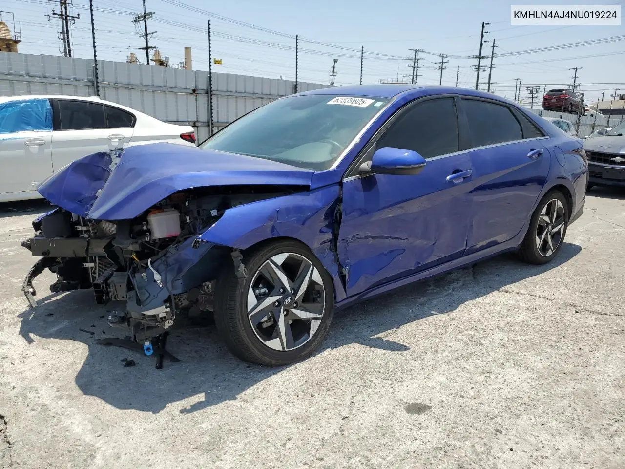 2022 Hyundai Elantra Limited VIN: KMHLN4AJ4NU019224 Lot: 62539605