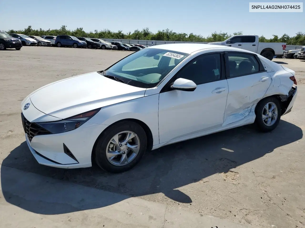 2022 Hyundai Elantra Se VIN: 5NPLL4AG2NH074425 Lot: 62554365