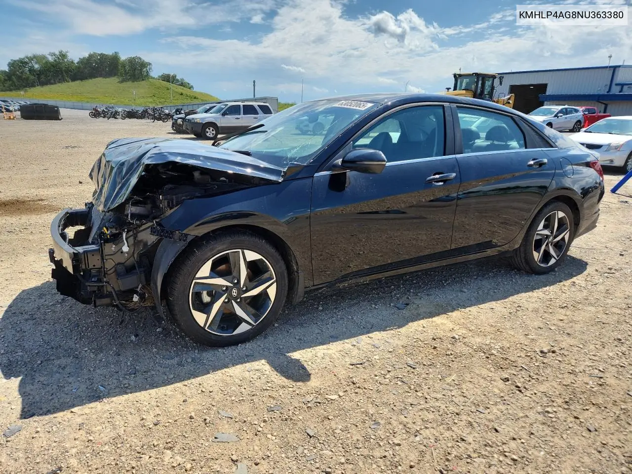 2022 Hyundai Elantra Limited VIN: KMHLP4AG8NU363380 Lot: 63052065