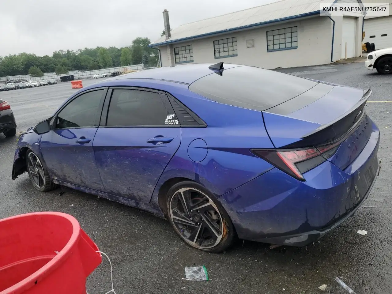 2022 Hyundai Elantra N Line VIN: KMHLR4AF5NU235647 Lot: 63064215