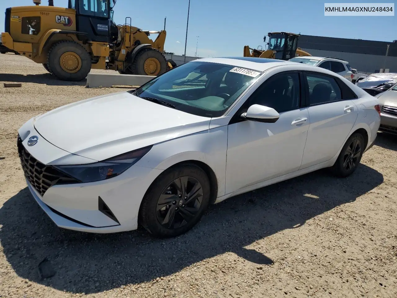 2022 Hyundai Elantra Sel VIN: KMHLM4AGXNU248434 Lot: 63117865