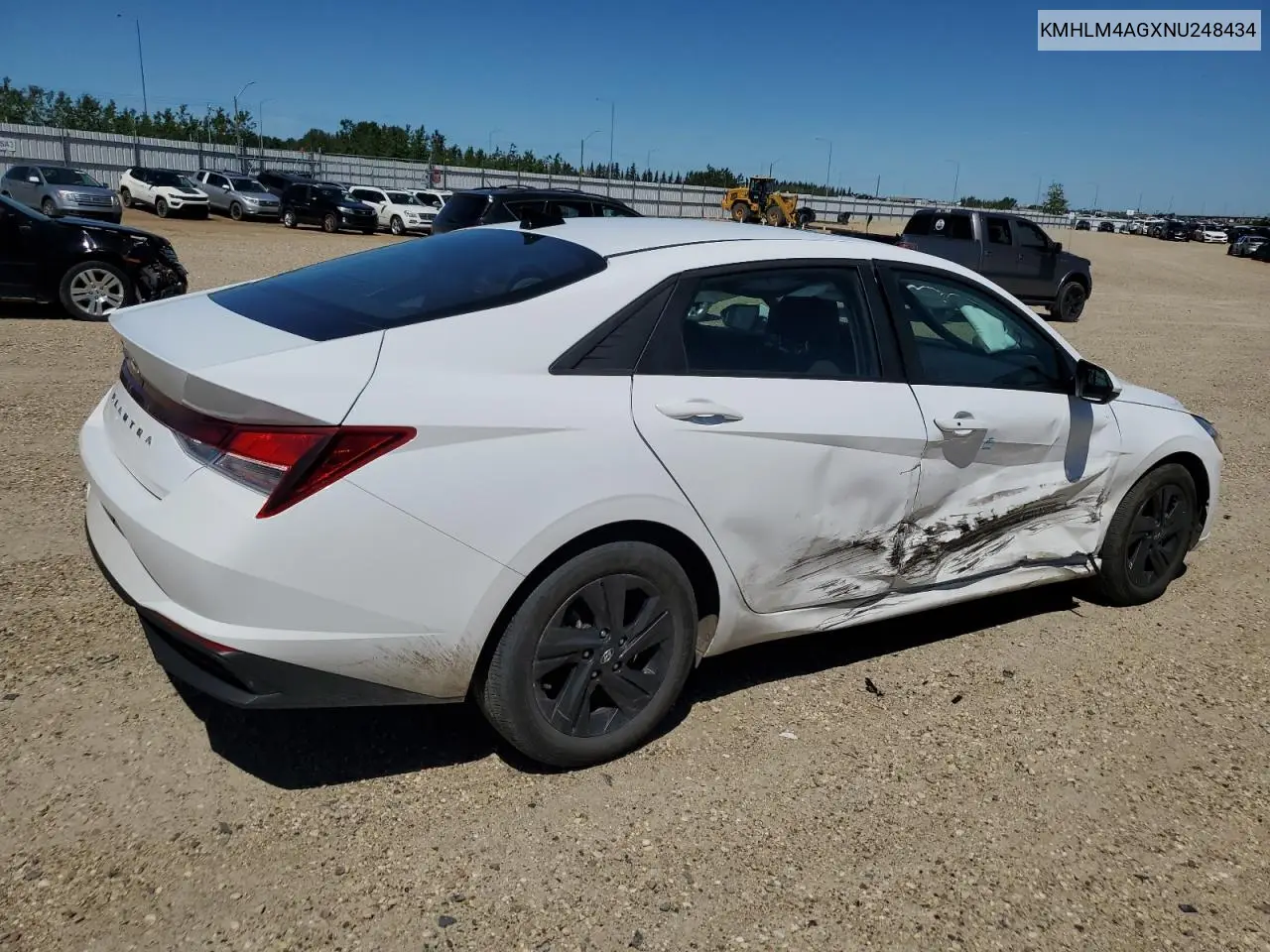 2022 Hyundai Elantra Sel VIN: KMHLM4AGXNU248434 Lot: 63117865