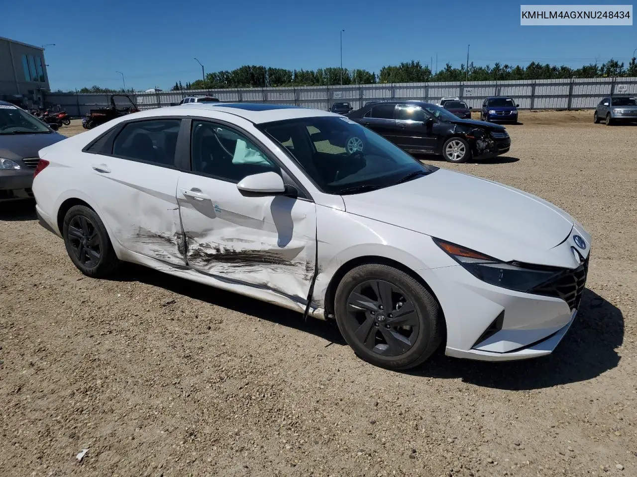 2022 Hyundai Elantra Sel VIN: KMHLM4AGXNU248434 Lot: 63117865