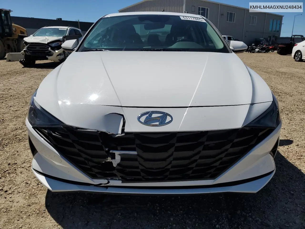 2022 Hyundai Elantra Sel VIN: KMHLM4AGXNU248434 Lot: 63117865