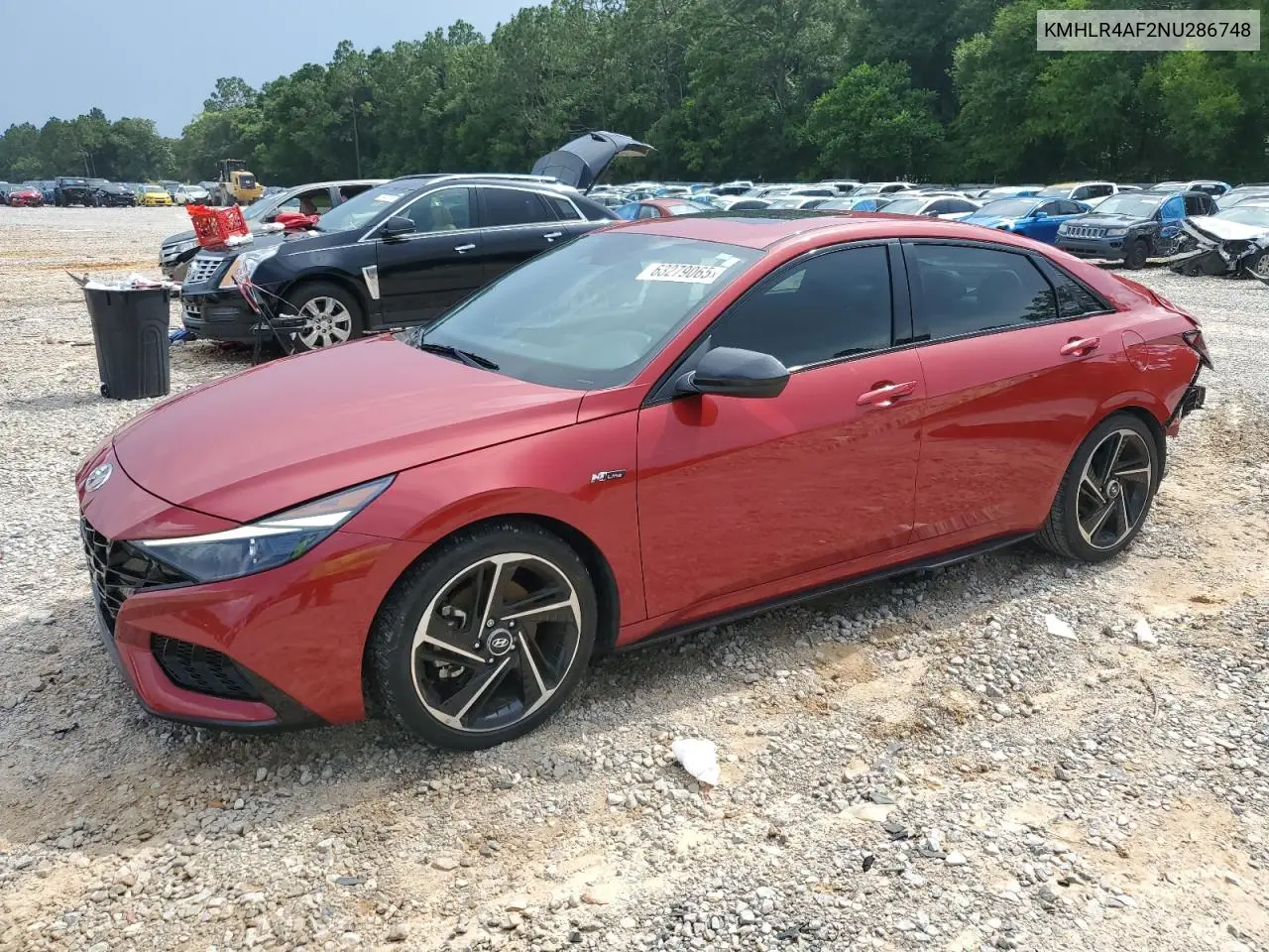 2022 Hyundai Elantra N Line VIN: KMHLR4AF2NU286748 Lot: 63279065