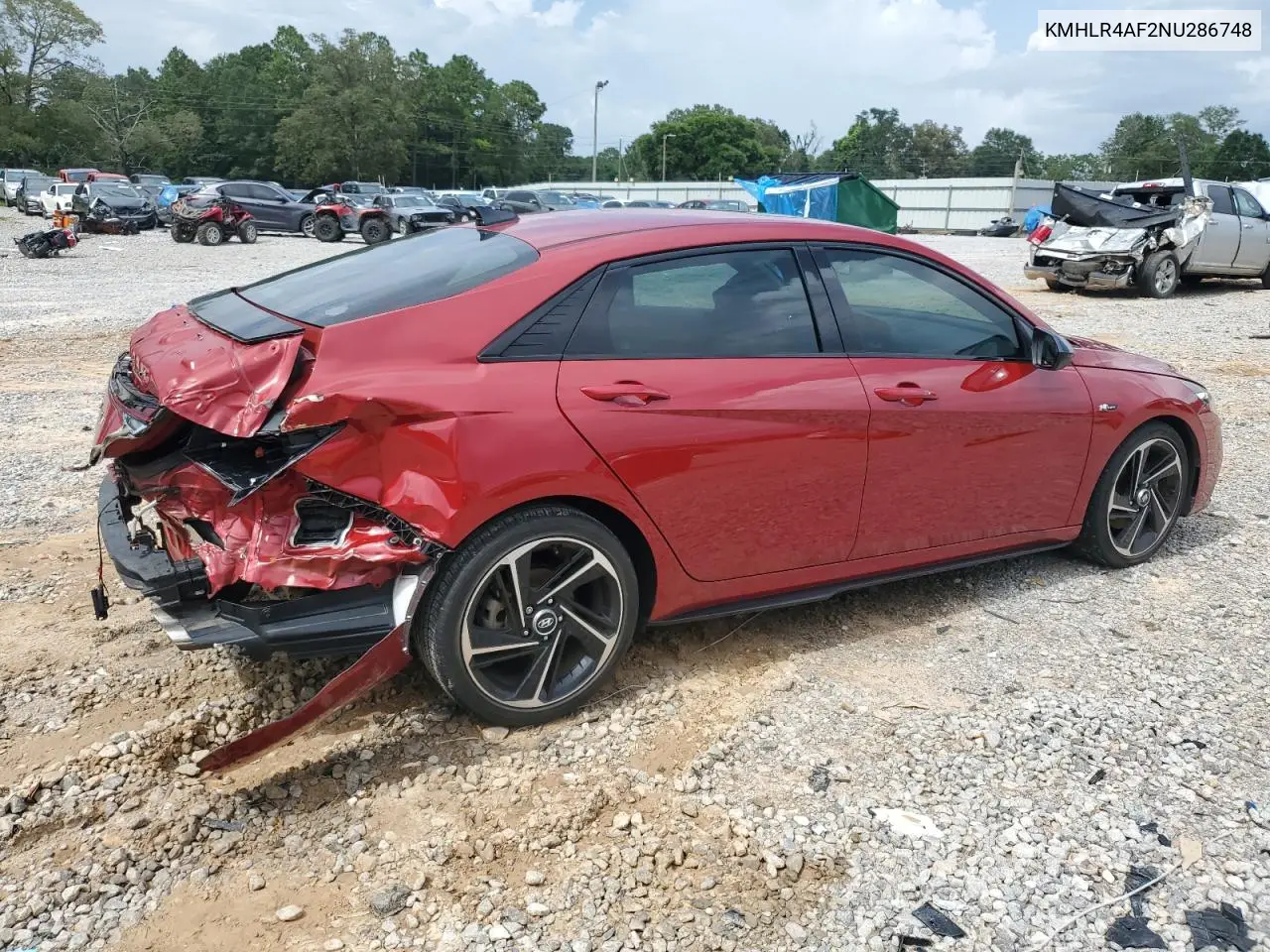 2022 Hyundai Elantra N Line VIN: KMHLR4AF2NU286748 Lot: 63279065