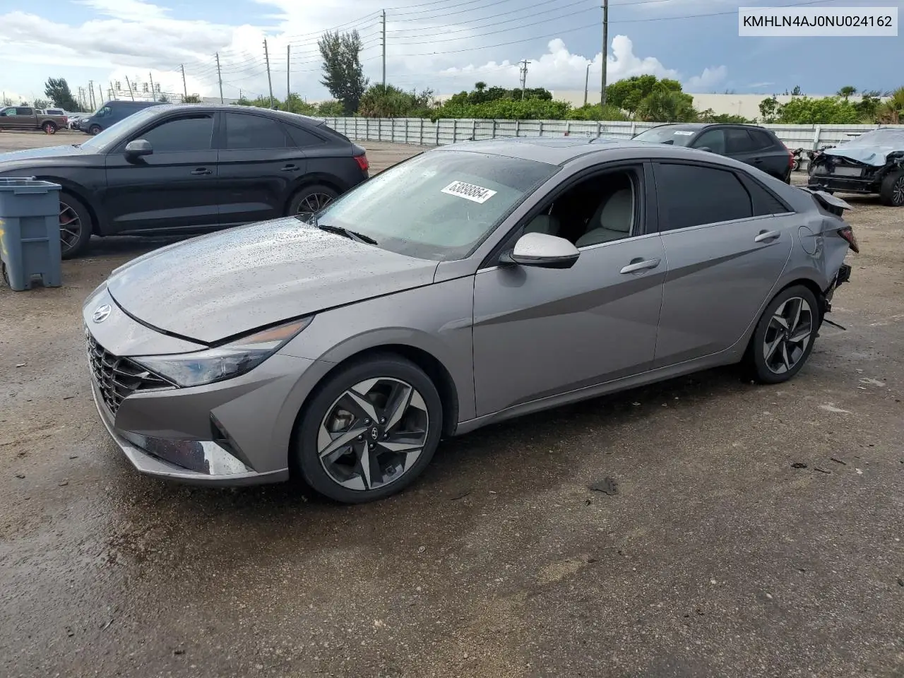 2022 Hyundai Elantra Limited VIN: KMHLN4AJ0NU024162 Lot: 63898864