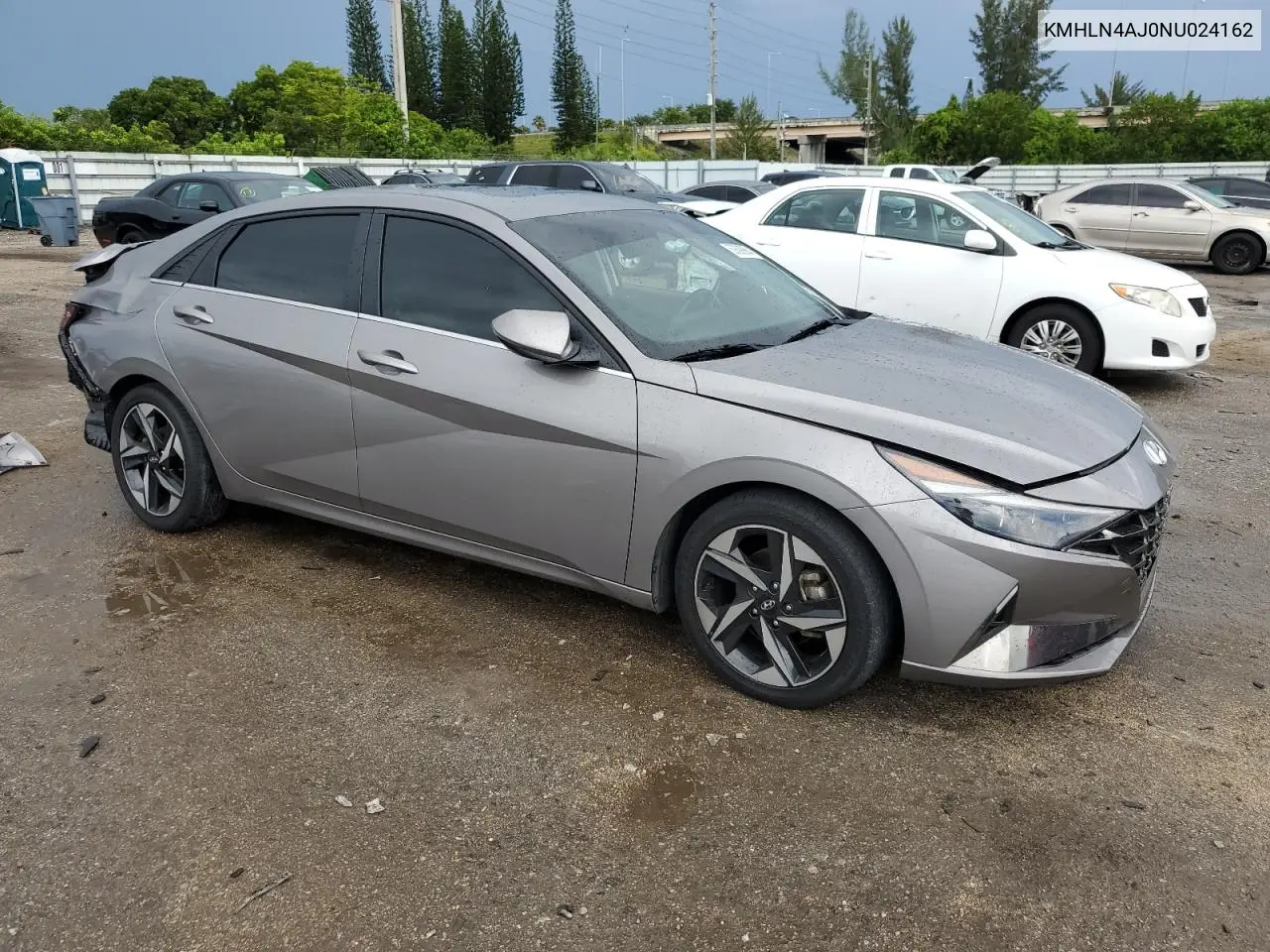 2022 Hyundai Elantra Limited VIN: KMHLN4AJ0NU024162 Lot: 63898864