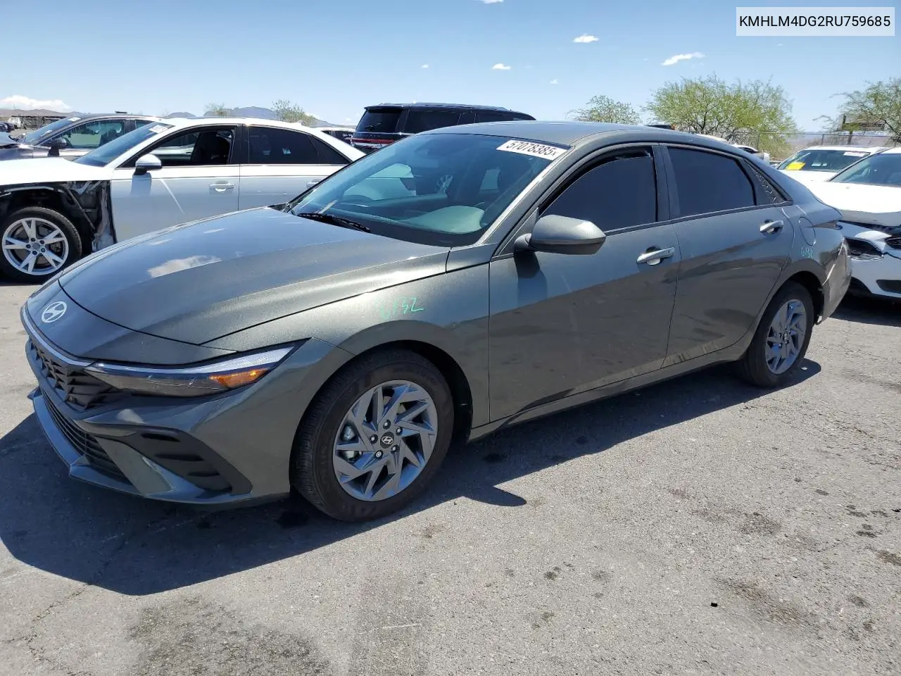 2024 Hyundai Elantra Sel VIN: KMHLM4DG2RU759685 Lot: 57078385
