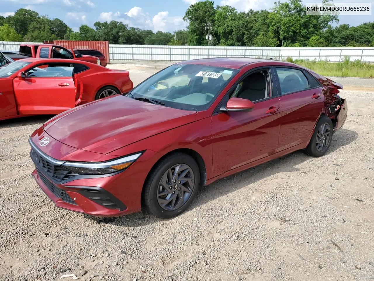 2024 Hyundai Elantra Sel VIN: KMHLM4DG0RU668236 Lot: 62101185