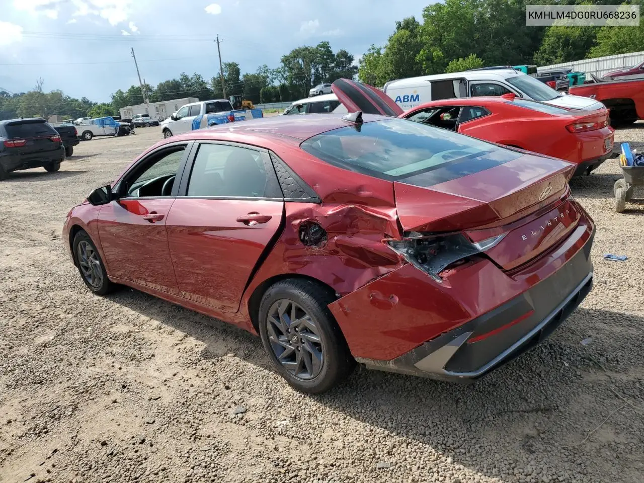 2024 Hyundai Elantra Sel VIN: KMHLM4DG0RU668236 Lot: 62101185