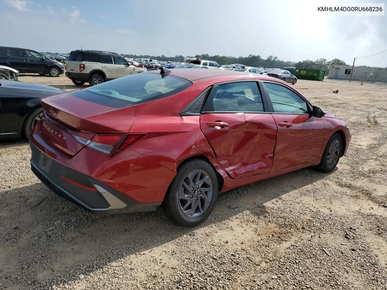 2024 Hyundai Elantra Sel VIN: KMHLM4DG0RU668236 Lot: 62101185
