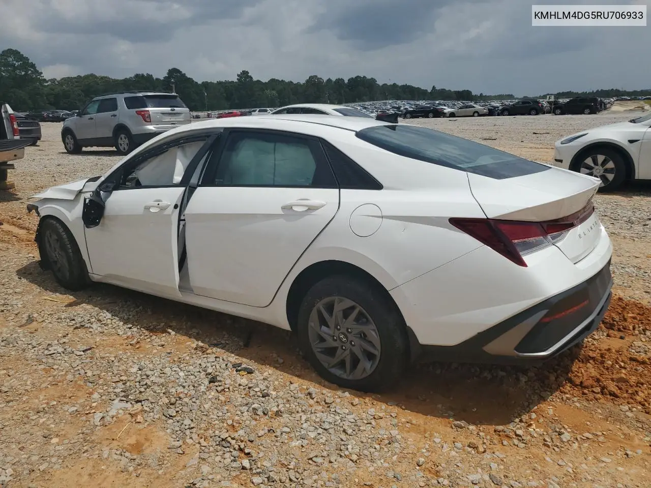 2024 Hyundai Elantra Sel VIN: KMHLM4DG5RU706933 Lot: 62769695