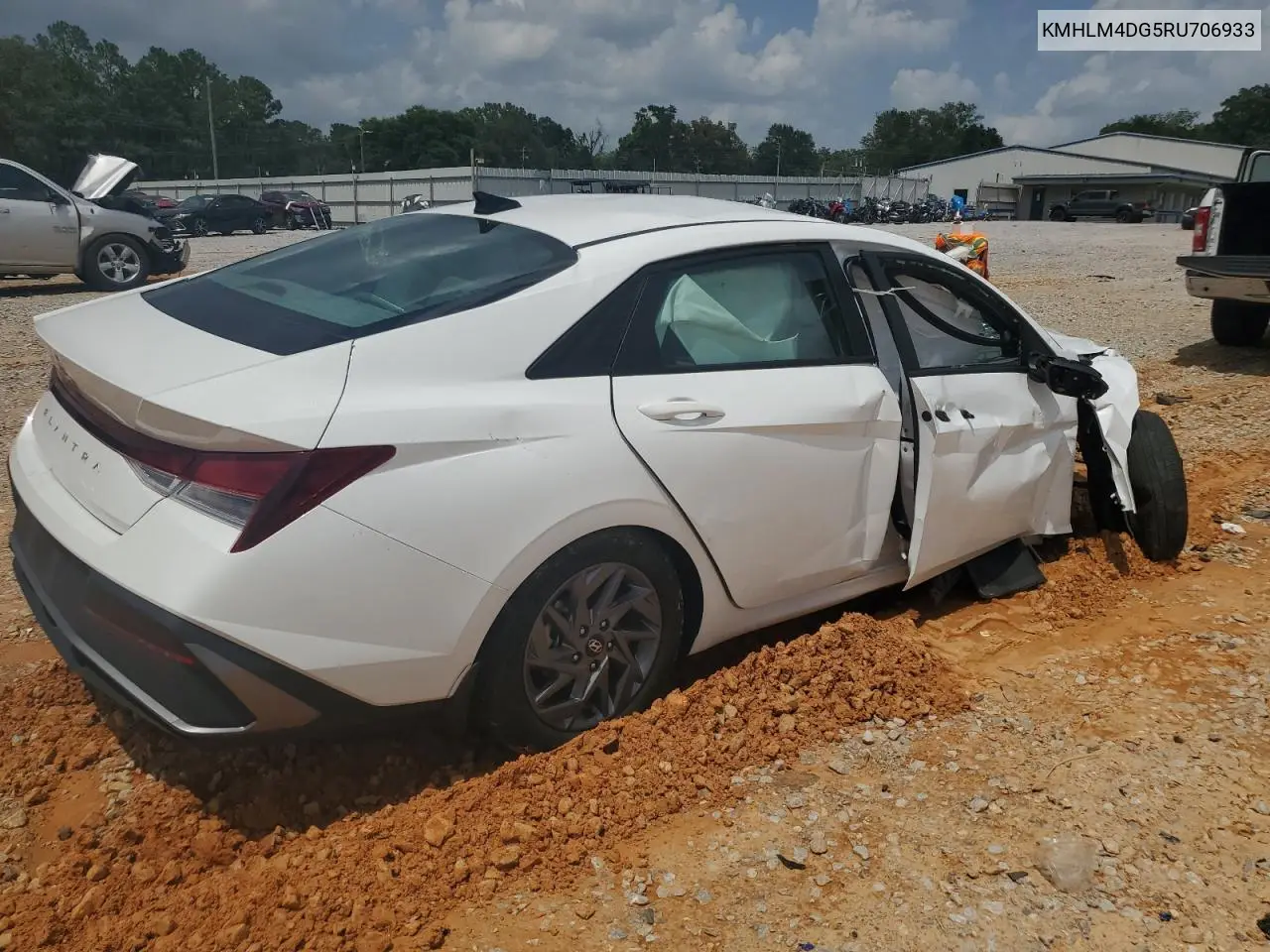 2024 Hyundai Elantra Sel VIN: KMHLM4DG5RU706933 Lot: 62769695